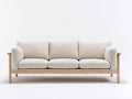 Gerades Sofa Stoffbezug mit Holzrahmen 240x90x80 cm - Beige - Skandinavisches Design