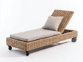 Sonnenliege Polyrattan 200x70x35 cm - Naturbraun - Verstellbare Gartenliege mit komfortabler Auflage