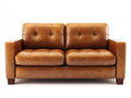 Gerades Sofa Echtleder 220x90x80 cm - Cognacbraun - Klassisches Design