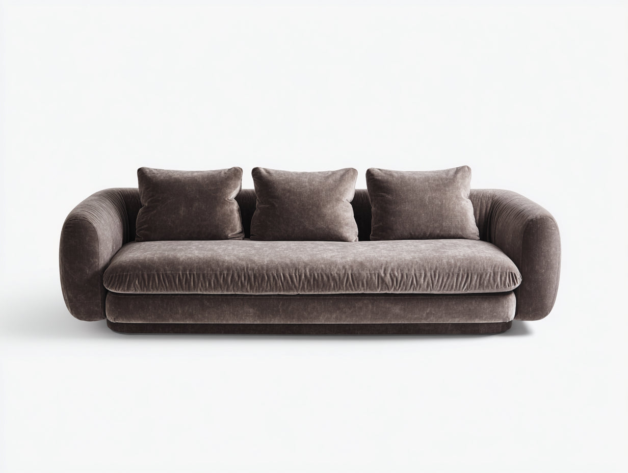 Gerades Sofa Samtstoff gepolstert 260x95x75 cm - Dunkelgrau - Modernes Design