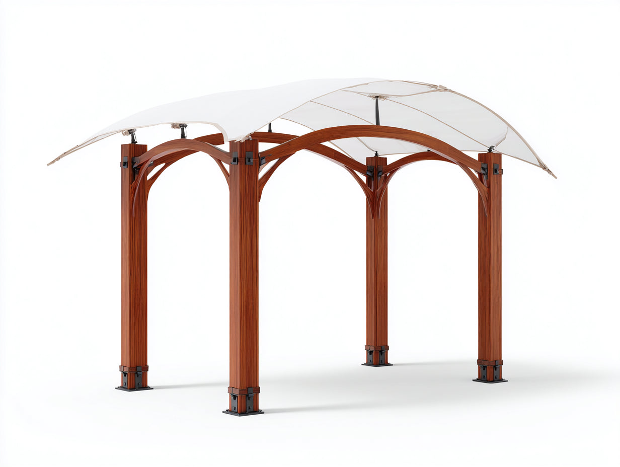 Pavillon Holzrahmen 300x300x270 cm - Naturfarben - Elegantes Design für Garten und Terrasse