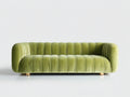 Gerades Sofa - Samtbezug 220 x 85 x 72 cm - Olivgrün - Modernes Design