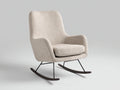 Schaukelstuhl Bouclé Stoff gepolstert 80x90x95 cm - Beige - Modernes Design