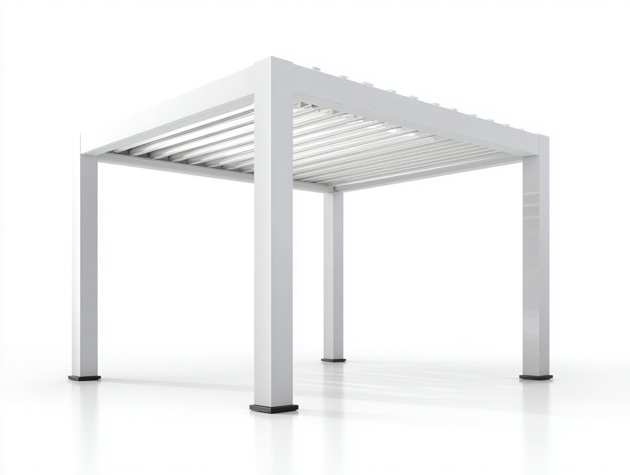 Pavillon 300 x 300 x 250 cm - Moderner Gartenpavillon aus Aluminium - Weißer Outdoor Pavillon für Terrasse und Garten