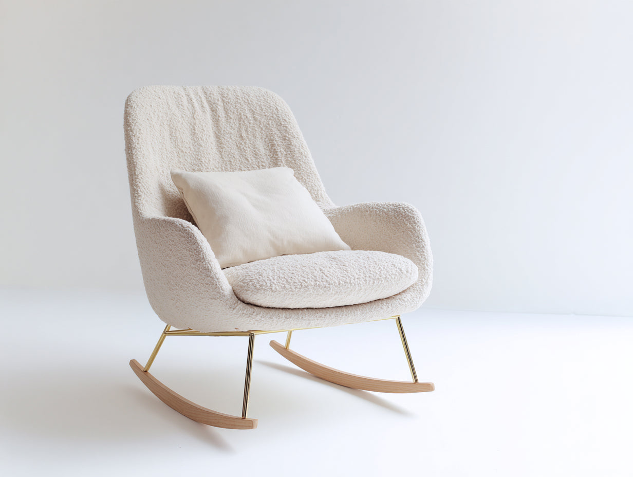 Schaukelstühle Stoffbezug 90x85x95 cm - Cremeweiß - Modernes Design