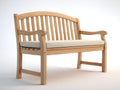 Gartenbank Massivholz mit Sitzpolster 150x60x90 cm - Naturholzfarbe - Klassisches Design