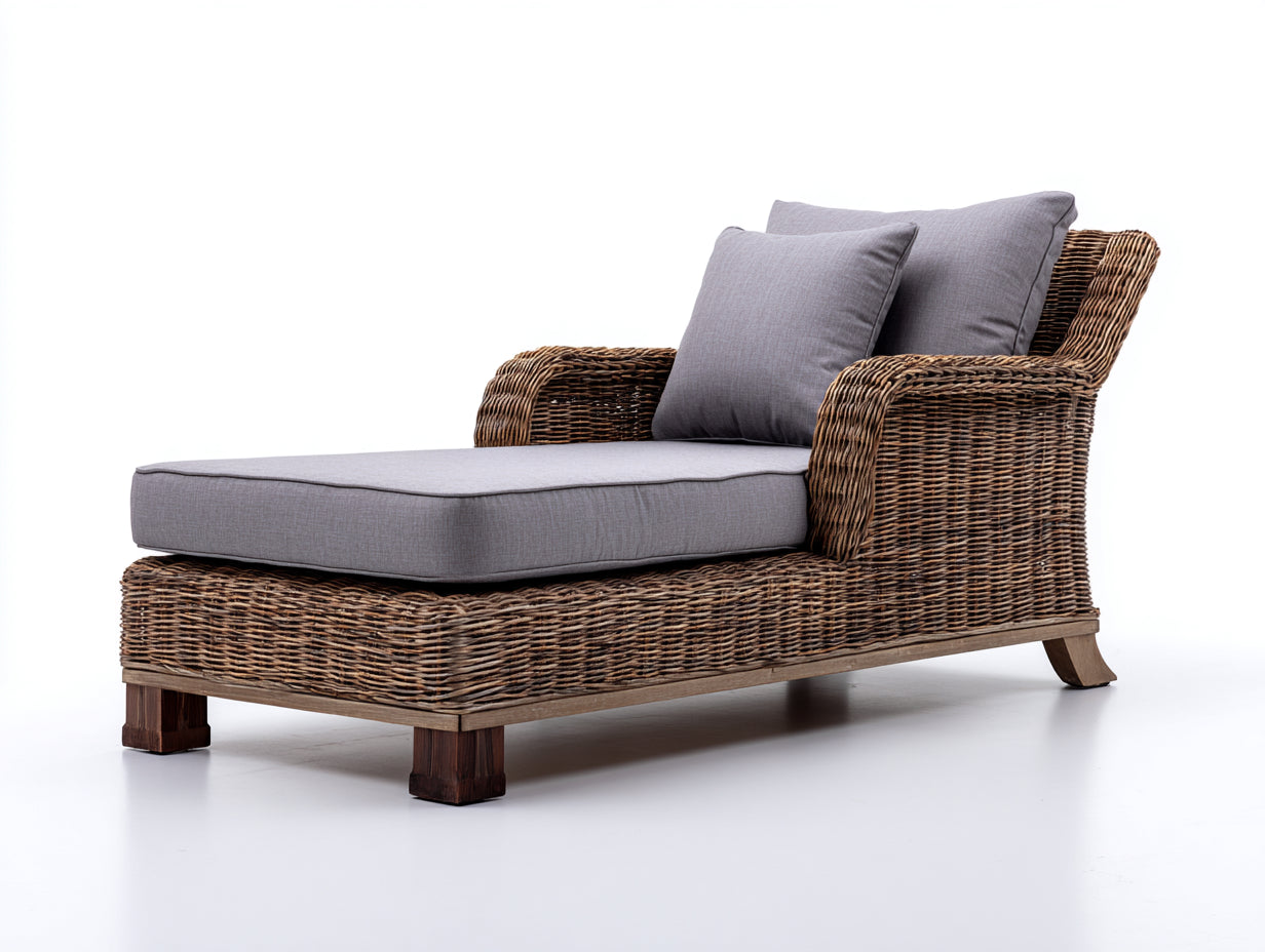 Sonnenliege Polyrattan 200x70x75 cm - Braun und Grau - Modernes Design für Garten und Terrasse