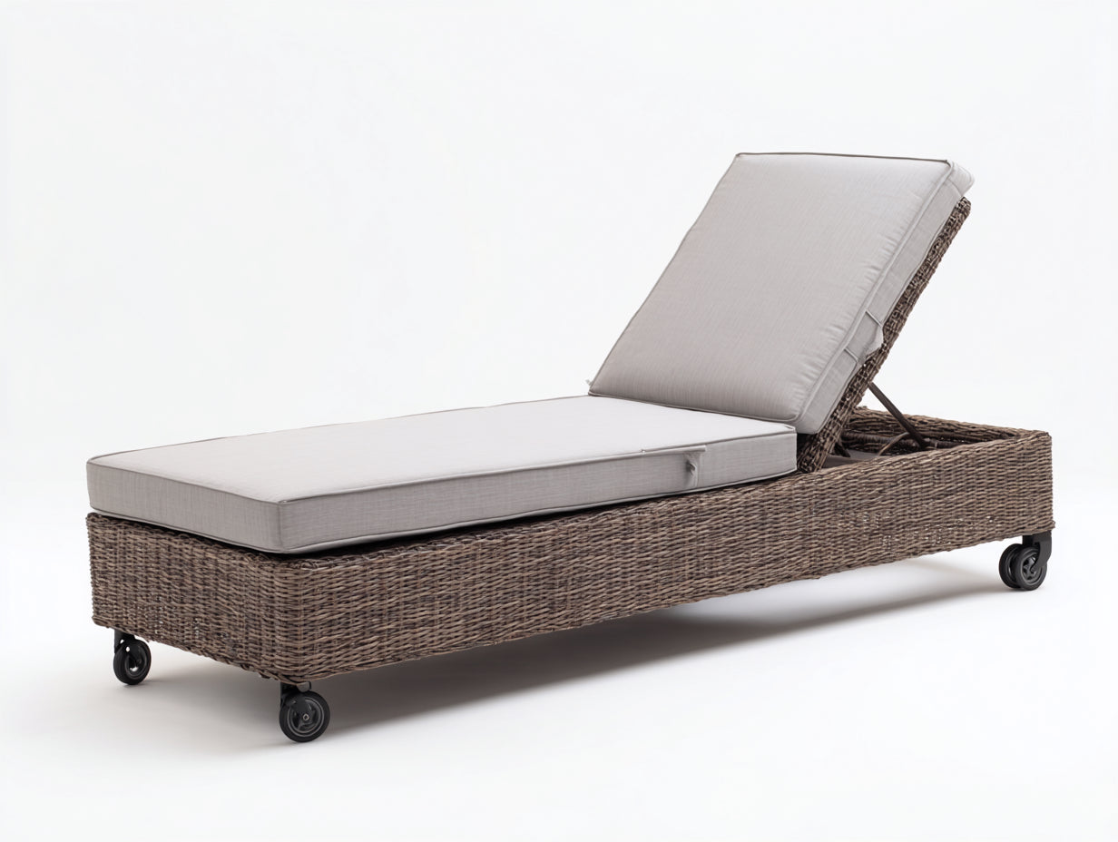 Sonnenliege Polyrattan 200x70x35 cm - Braun - Verstellbare Gartenliege im modernen Design