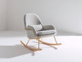 Schaukelstuhl Bouclé Stoff 82x88x96 cm - Hellgrau - Modernes Design und Komfort