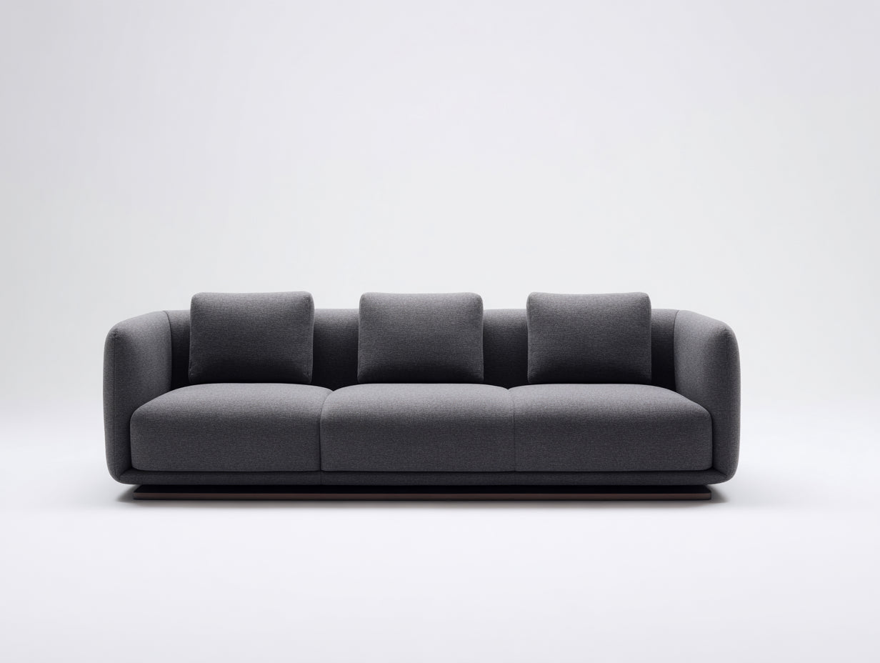 Gerades Sofa Stoffbezug 240x95x75 cm - Dunkelgrau - Modernes Design