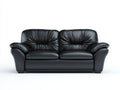 Gerades Sofa Kunstleder gepolstert 230x90x85 cm - Schwarz - Klassisches Design