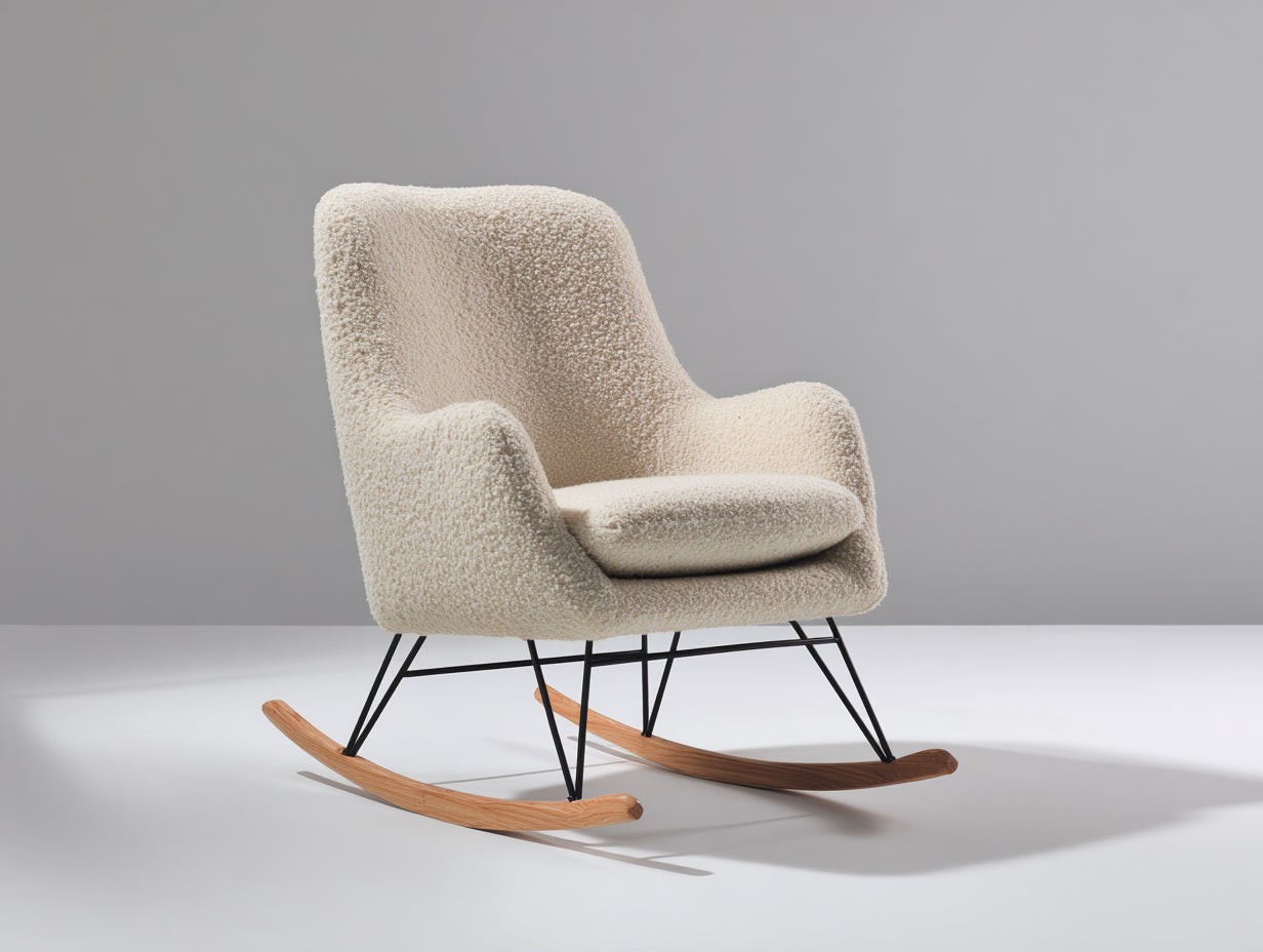 Schaukelstühle Stoffbezug 85x90x95 cm - Cremeweiß - Modernes Design