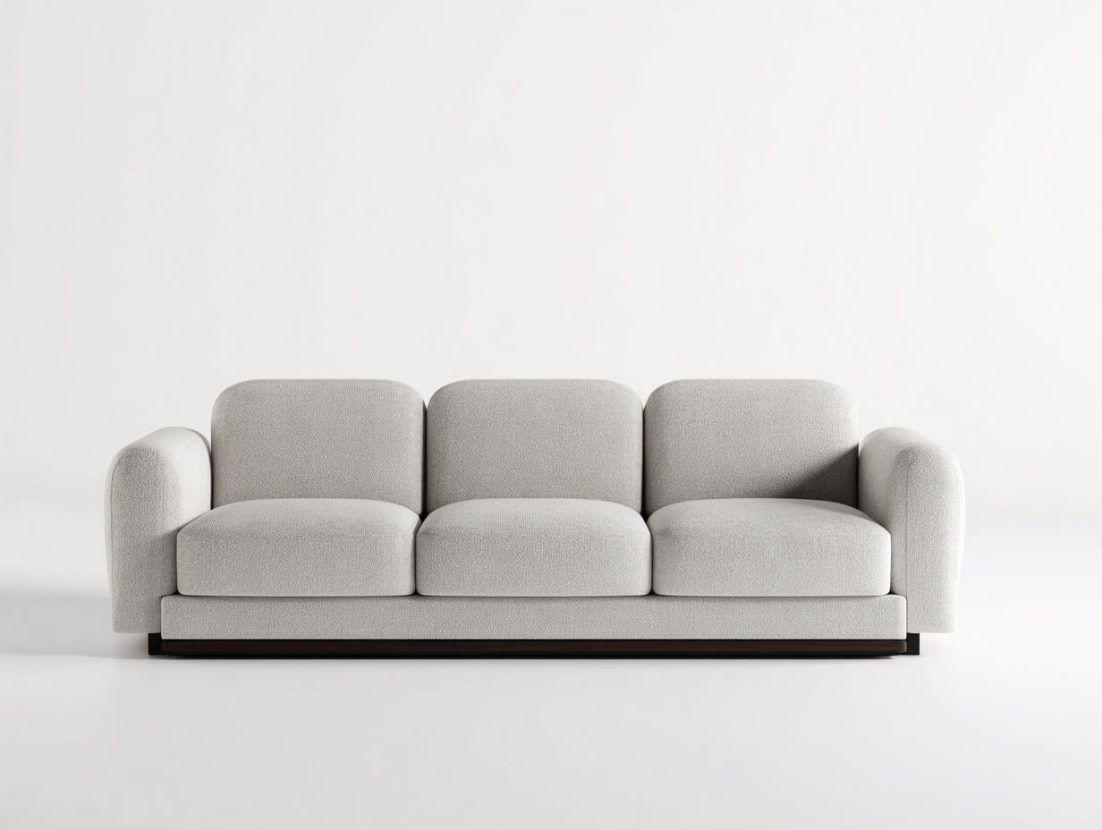 Gerades Sofa 3-Sitzer Bouclé 240x90x80 cm - Hellgrau - Modernes Design