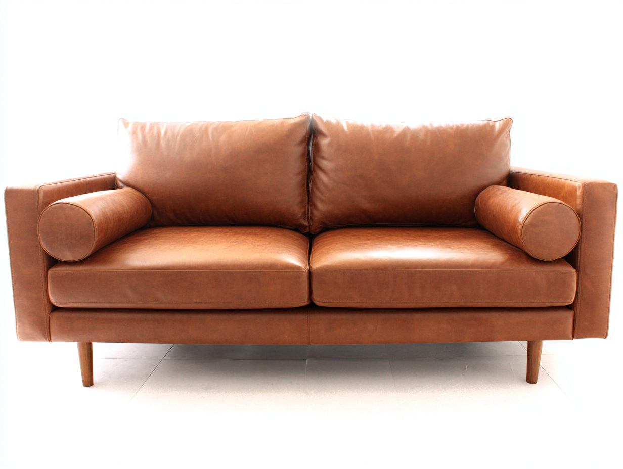 Gerades Sofa Kunstleder 210x85x82 cm - Braun - Modernes Design